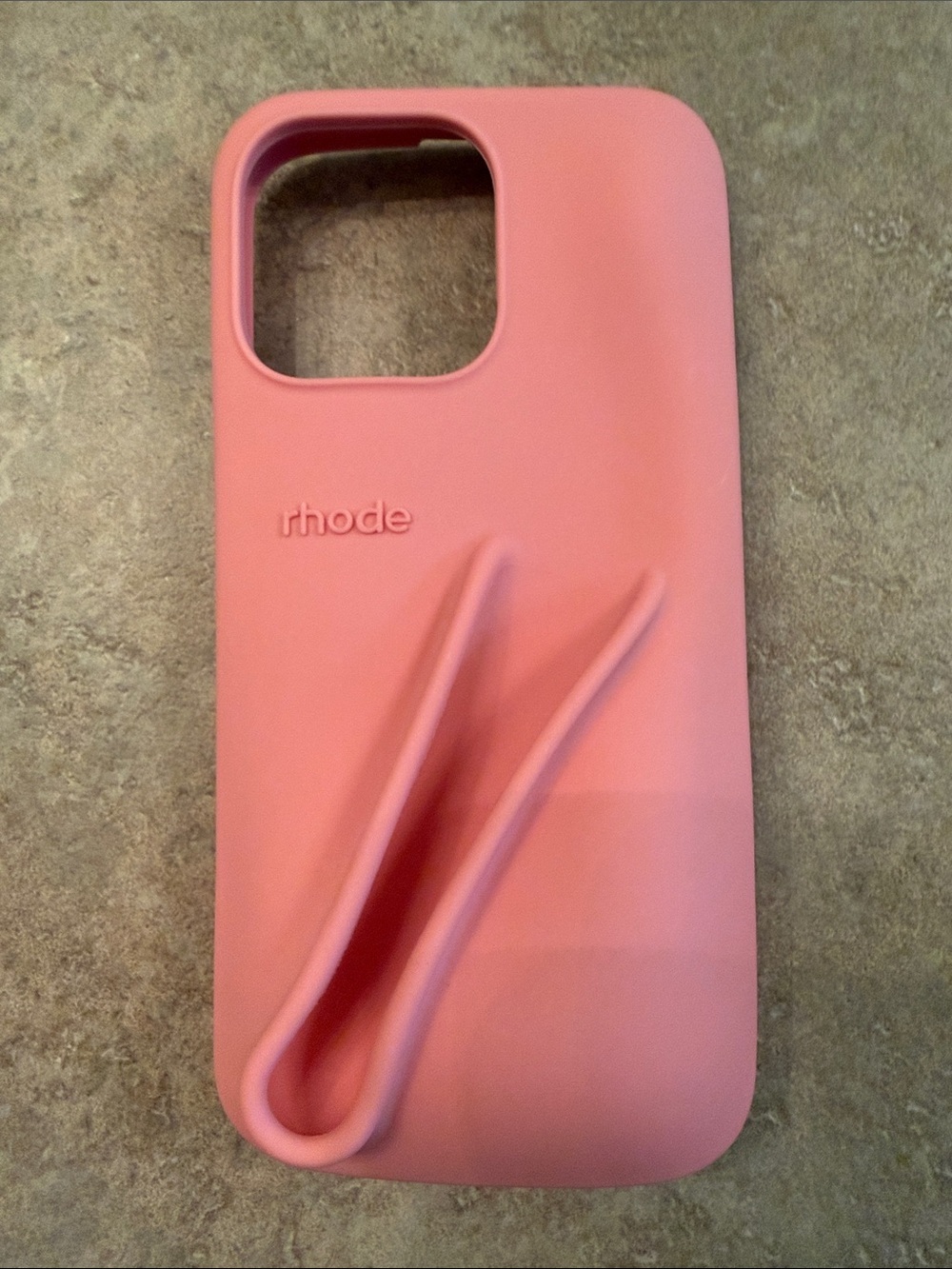RHODE Coral Pink Phone Case with Lipgloss Holder
